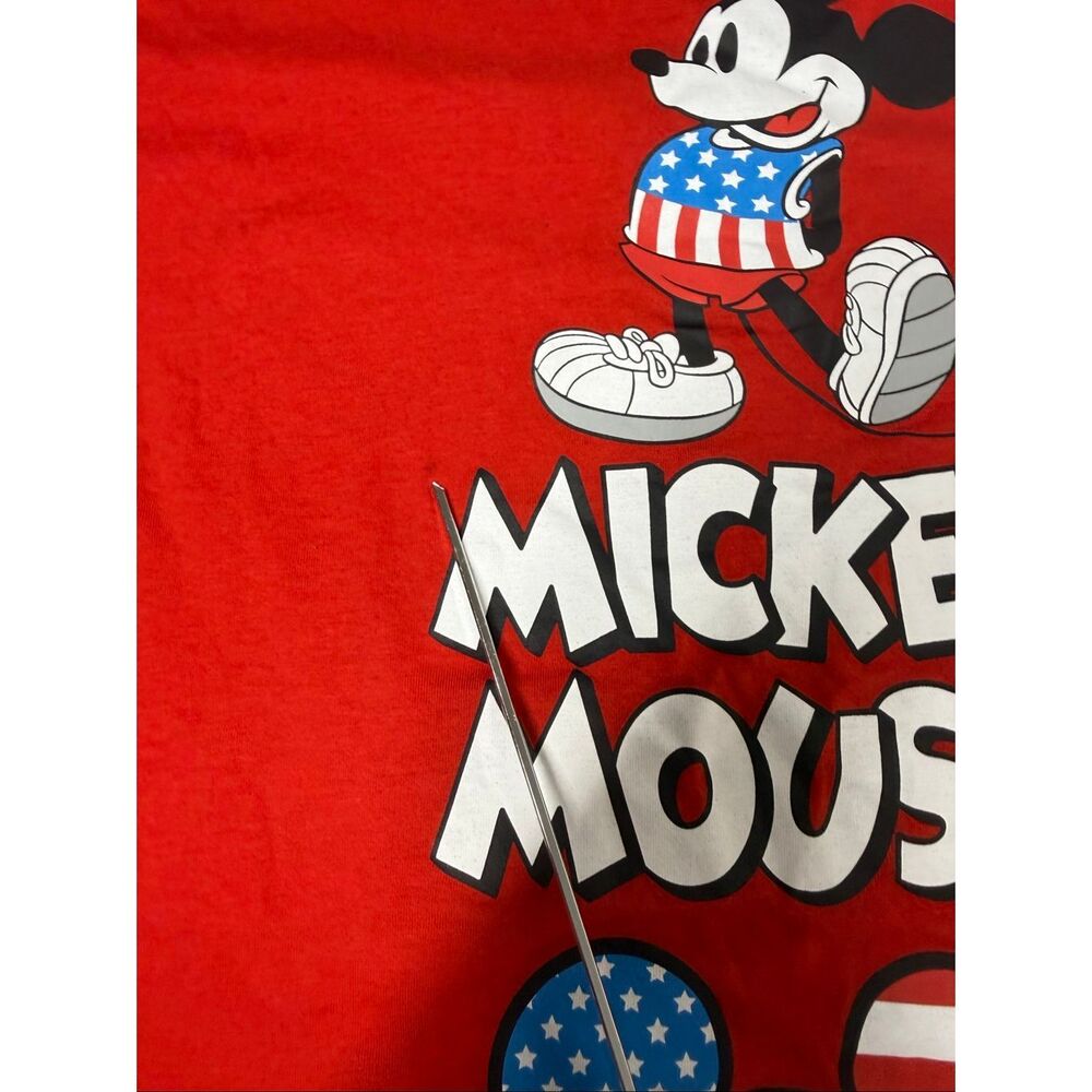 Disney Mickey Mouse Kids XL Red Tank Top Patriotic USA Graphic Sleeveless Shirt - Picture 5 of 7